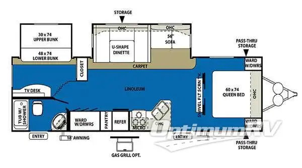 2010 Forest River Wildwood 29BHBS Floorplan Photo