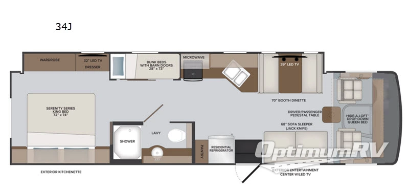 2021 Holiday Rambler Admiral 34J Floorplan Photo