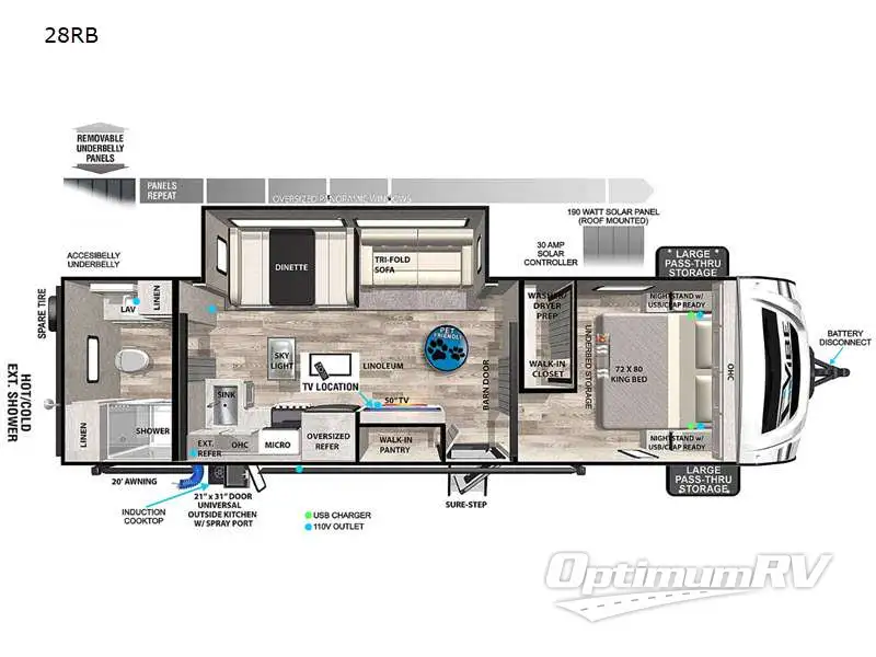 2021 Forest River Vibe 28RB RV Floorplan Photo