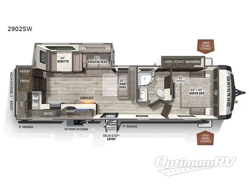 2021 Forest River Rockwood Ultra Lite 2902SW Floorplan Photo