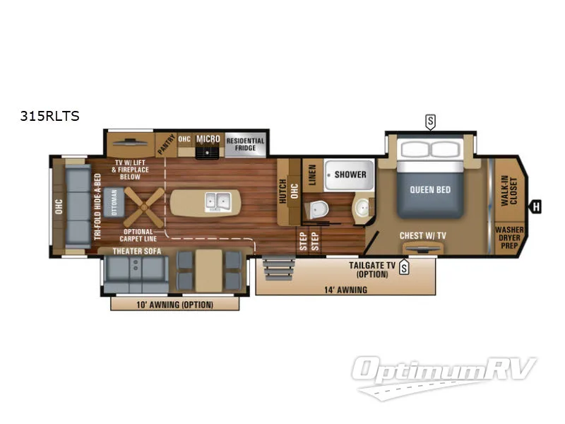 2018 Jayco North Point 315RLTS Floorplan Photo