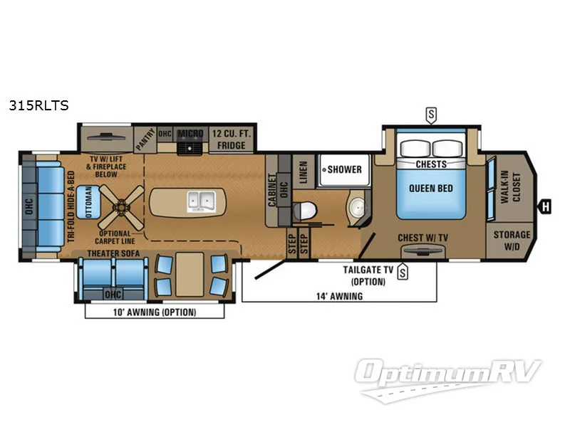 2017 Jayco North Point 315RLTS RV Floorplan Photo