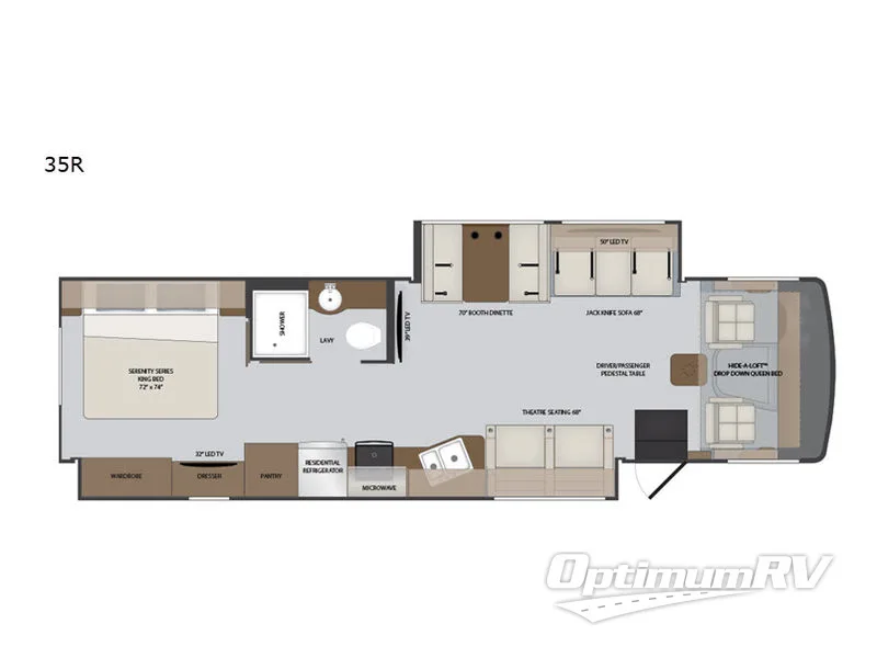 2019 Holiday Rambler Admiral 35R RV Floorplan Photo
