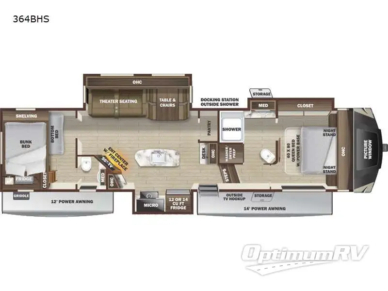 2021 Highland Ridge Mesa Ridge XLT MF364BHS RV Floorplan Photo