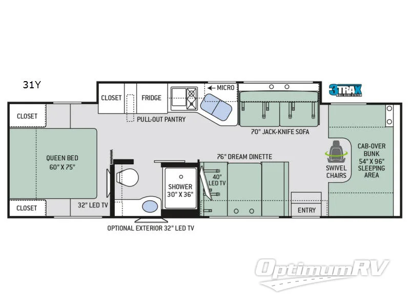 2019 Thor Chateau 31Y Floorplan Photo
