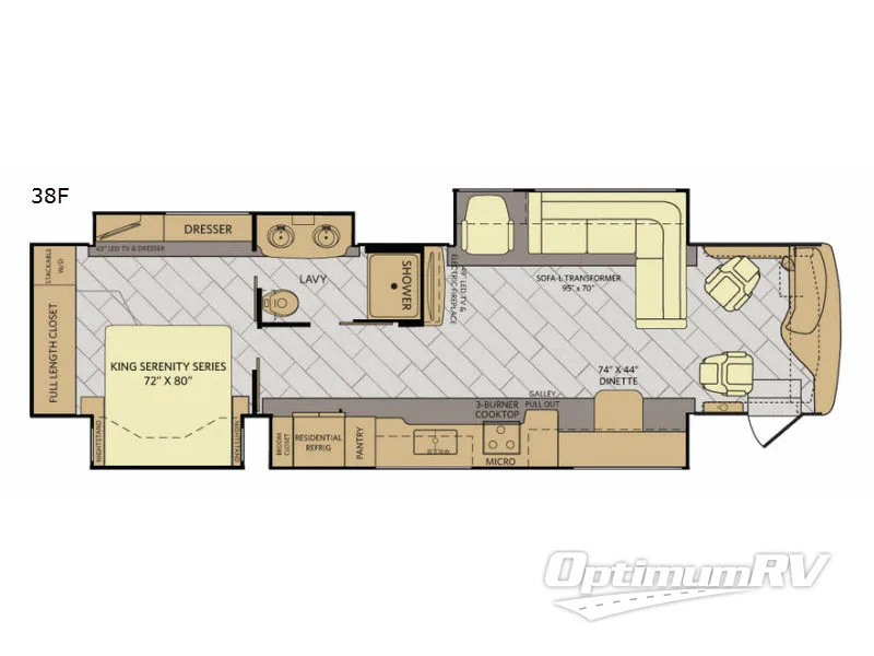 2017 Fleetwood Pace Arrow LXE 38F RV Floorplan Photo