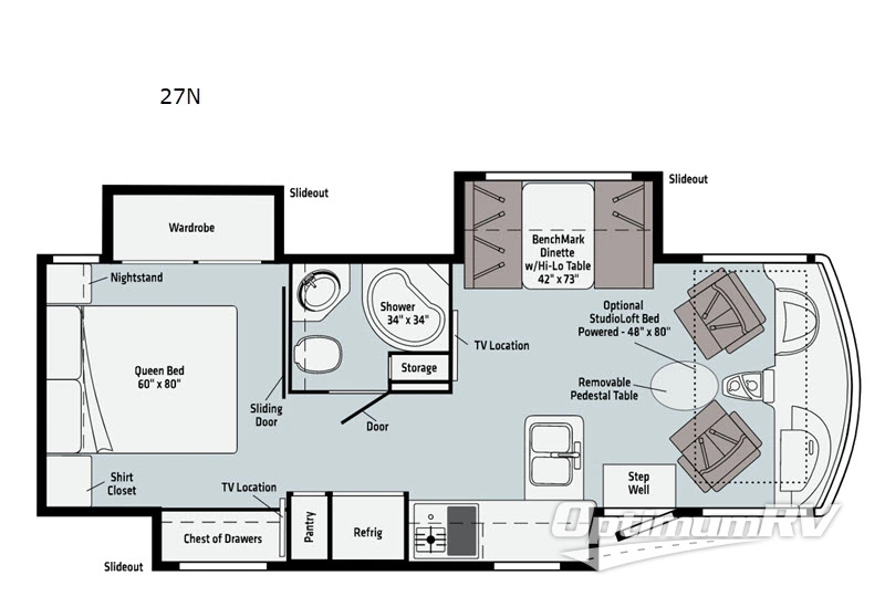 2021 Winnebago Adventurer 27N Floorplan Photo