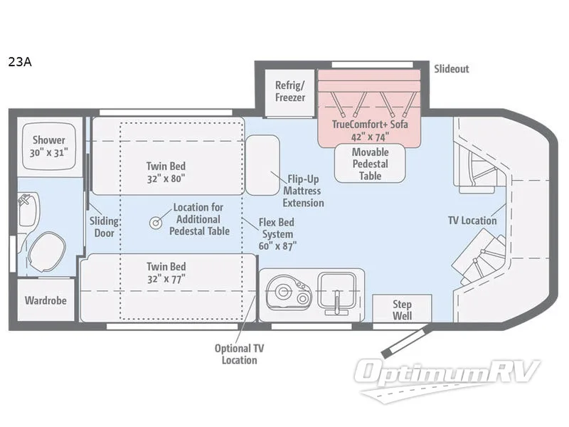2017 Winnebago Fuse 23A Floorplan Photo