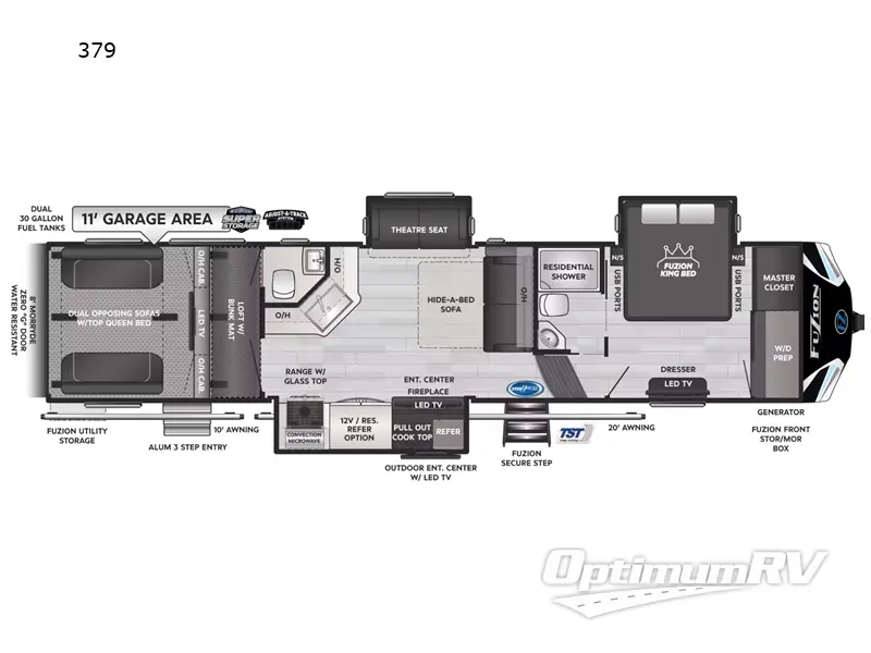 2023 Keystone Fuzion 379 RV Floorplan Photo