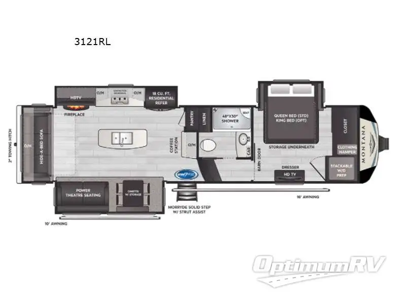 2021 Keystone Montana 3121RL Floorplan Photo