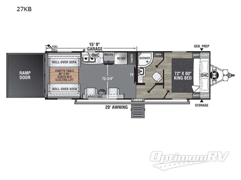 2022 Coachmen Adrenaline 27KB Floorplan Photo