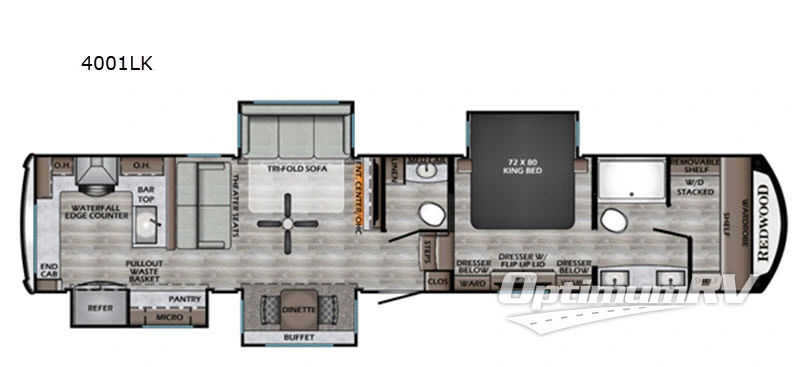 2020 Redwood Redwood 4001LK Floorplan Photo