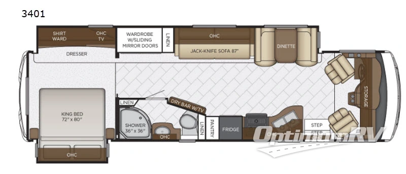 2019 Newmar Bay Star 3401 Floorplan Photo