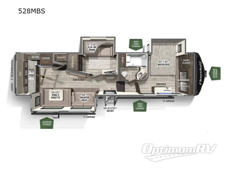 2022 Forest River Flagstaff Super Lite 528MBS Floorplan Photo