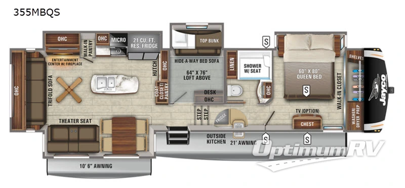 2021 Jayco Eagle 355MBQS Floorplan Photo