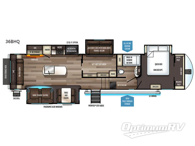 2019 Forest River Sabre 36BHQ RV Floorplan Photo