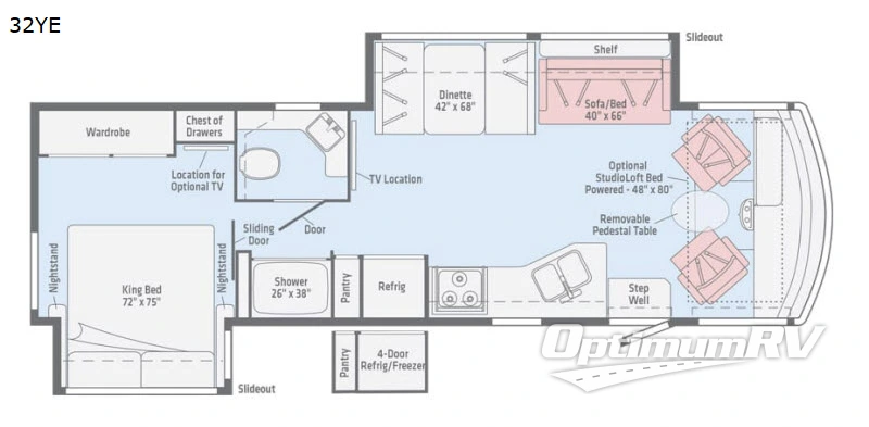 2018 Winnebago Vista 32YE Floorplan Photo