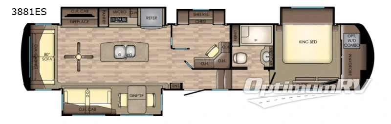 2018 Redwood Redwood 3881ES Floorplan Photo