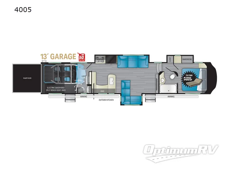 2021 Heartland Cyclone 4005 RV Floorplan Photo