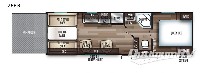 2019 Forest River Cherokee Grey Wolf 26RR Floorplan Photo