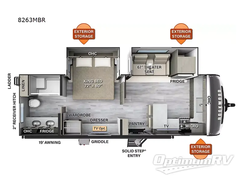 2023 Forest River Rockwood Signature 8263MBR Floorplan Photo
