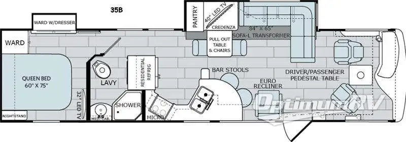 2016 Holiday Rambler Navigator XE 35B RV Floorplan Photo