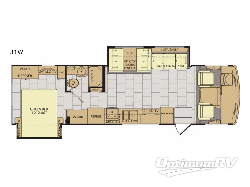 2017 Fleetwood Flair LXE 31W Floorplan Photo