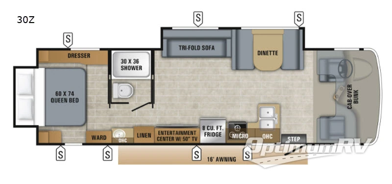 2019 Jayco Greyhawk 30Z Floorplan Photo