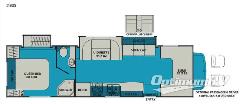 2016 Coachmen Leprechaun 319DS Ford 450 RV Floorplan Photo