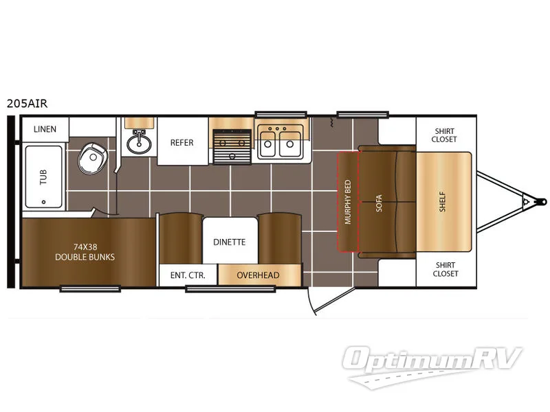 2017 Prime Time Tracer Air 205AIR Floorplan Photo