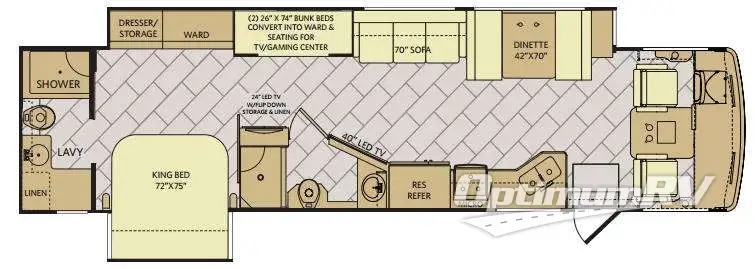 2018 Fleetwood Storm 36F Floorplan Photo