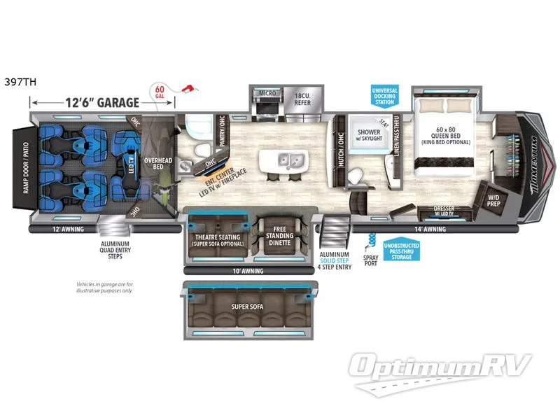 2018 Grand Design MOMENTUM 397TH Floorplan Photo