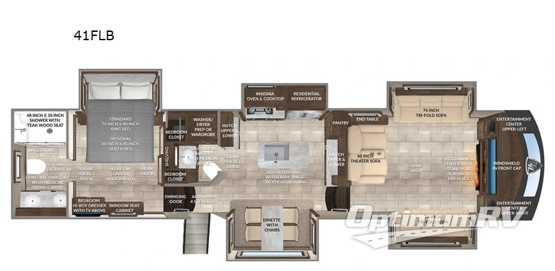 2022 VanLeigh Beacon 41FLB Floorplan Photo