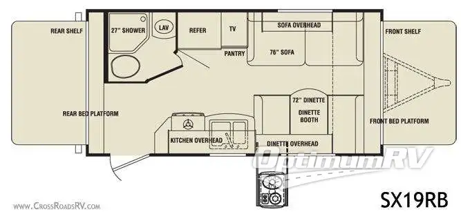 2010 CrossRoads Sunset Trail SX19RB RV Floorplan Photo