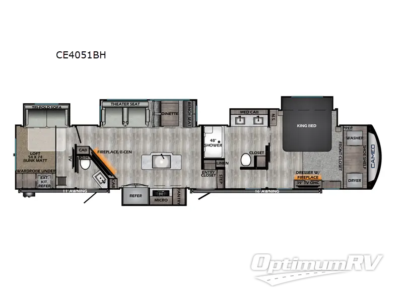 2023 CrossRoads Cameo CE4051BH RV Floorplan Photo