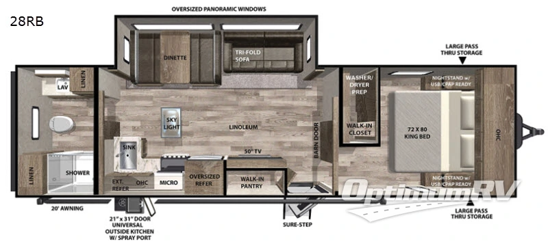 2020 Forest River Vibe 28RB Floorplan Photo