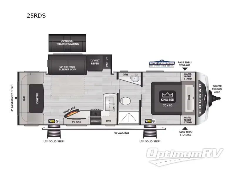 2025 Keystone Cougar Half-Ton 25RDS Floorplan Photo