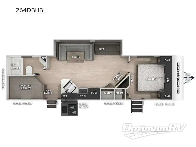 2023 Forest River Cherokee Black Label 264DBHBL RV Floorplan Photo