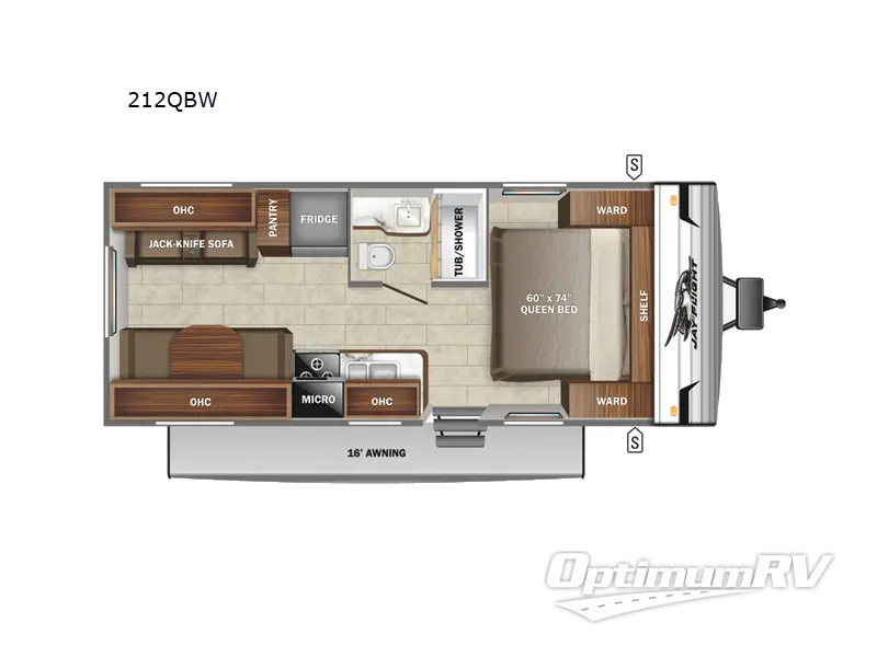 2022 Jayco Jay Flight SLX Western Edition 212QBW RV Floorplan Photo