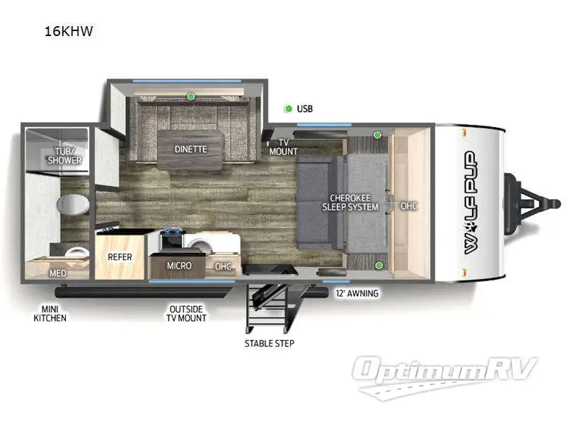 2024 Forest River Cherokee Wolf Pup 16KHW RV Floorplan Photo