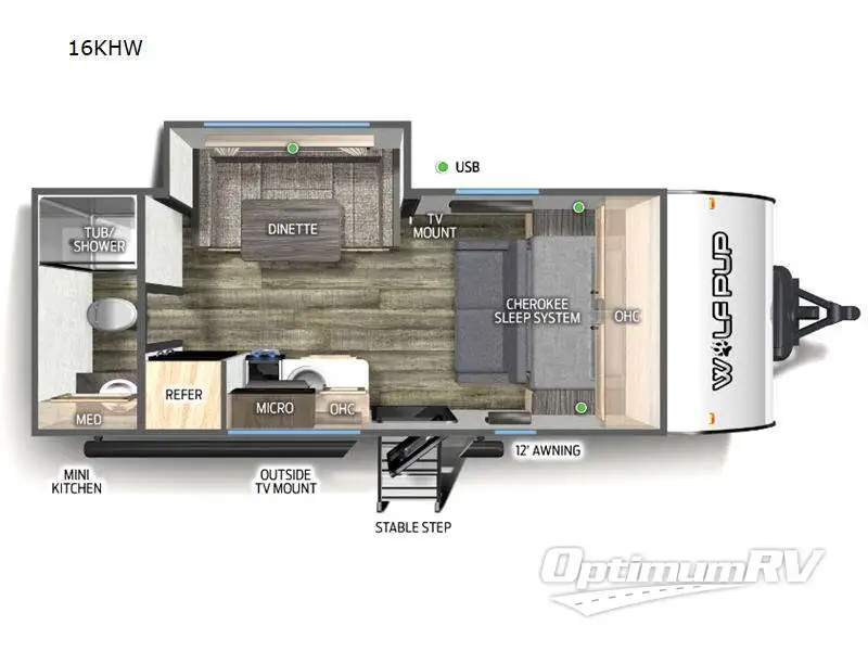 2024 Forest River Cherokee Wolf Pup 16KHW Floorplan Photo