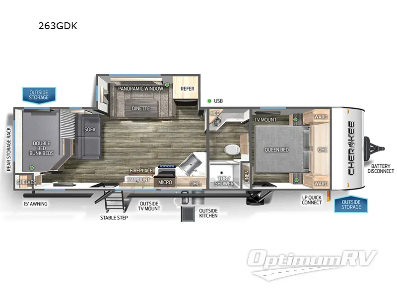 2023 Forest River Cherokee 263GDK Floorplan Photo