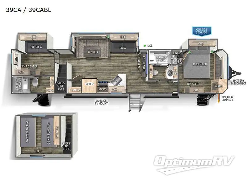 2023 Forest River Timberwolf Black Label 39CABL Floorplan Photo
