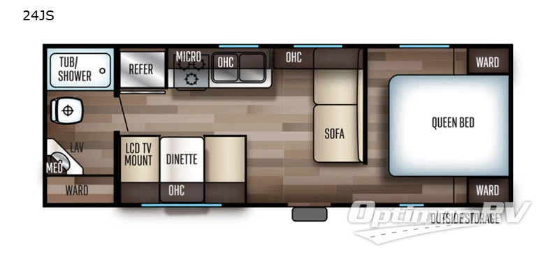 2019 Forest River Cherokee Grey Wolf 24JS Floorplan Photo