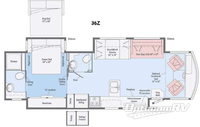 2016 Winnebago Sightseer 36Z RV Floorplan Photo