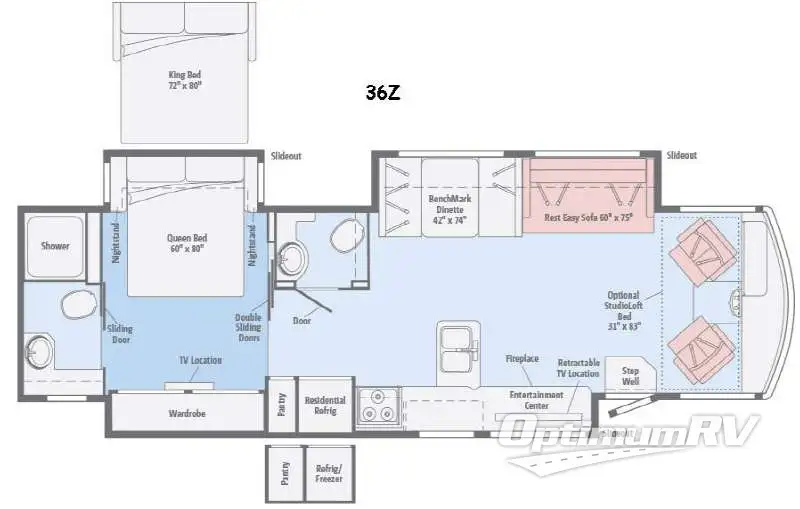 2016 Winnebago Sightseer 36Z Floorplan Photo