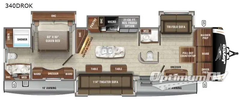2021 Jayco Eagle 340DROK Floorplan Photo