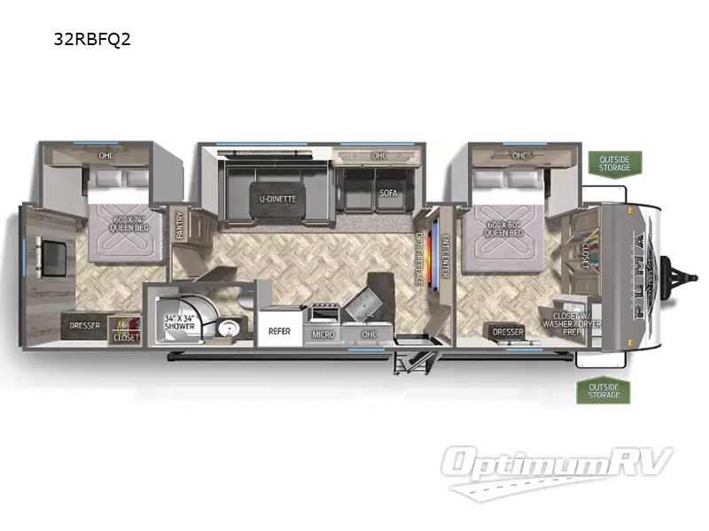 2023 Palomino Puma 32RBFQ2 Floorplan Photo