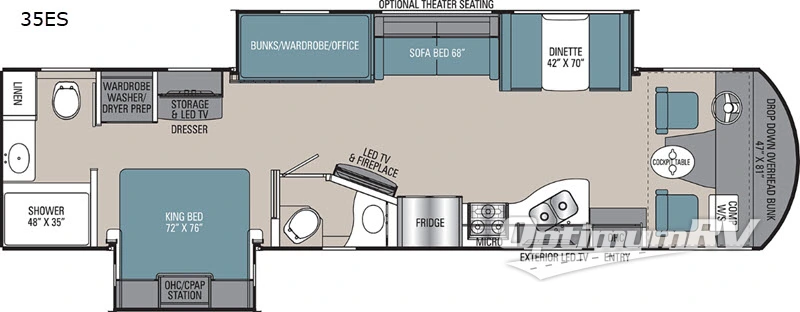 2020 Coachmen Mirada 35ES Floorplan Photo