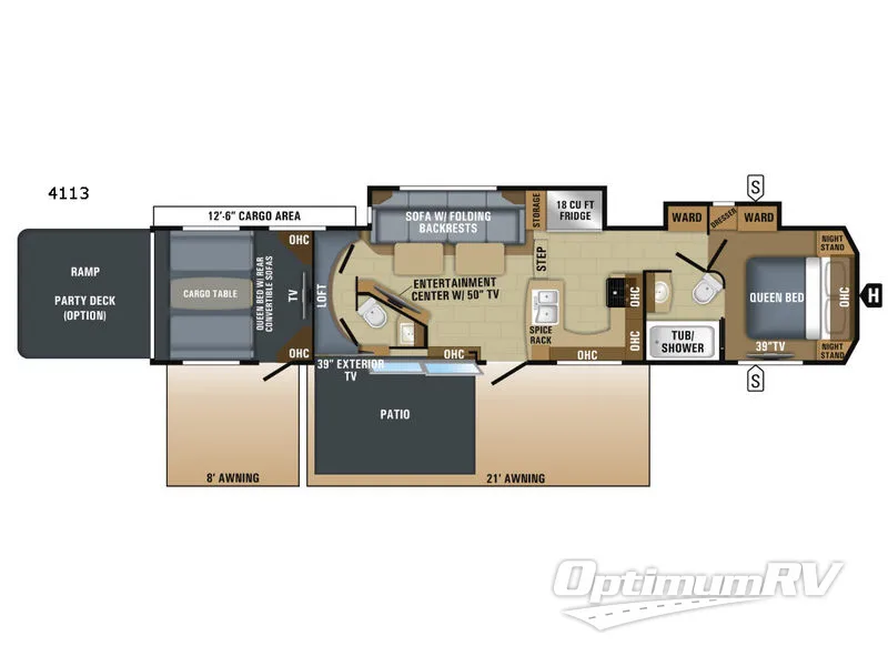 2018 Jayco Seismic 4113 RV Floorplan Photo